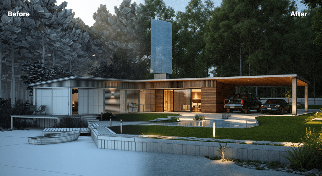 AI Render Exterior Architecture
